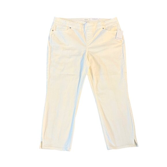 Westbound Skinny Crop Pants Size 16 High Rise White Stretch Tummy Control Slimmi - Picture 1 of 15